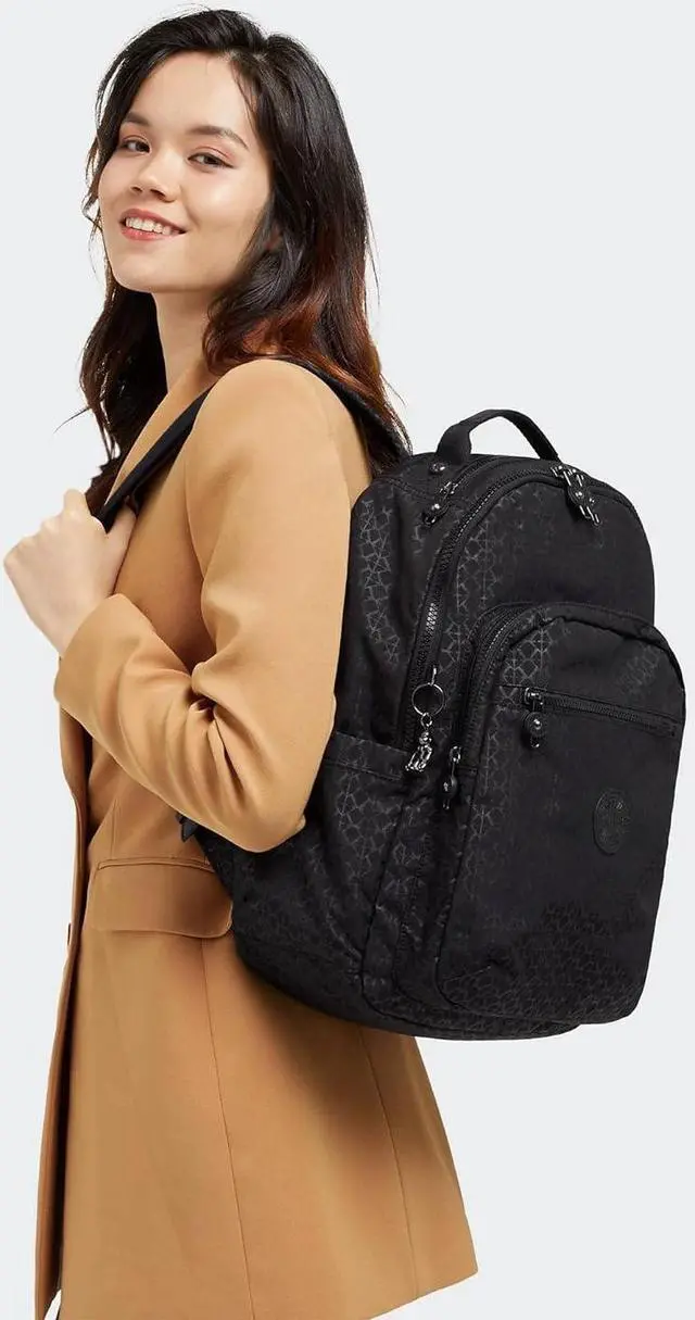 Alt view image 4 of 7 - Kipling Women's Seoul 15" Laptop Backpack, Durable, Roomy with Padded Shoulder Straps, Built-In Protective Sleeve