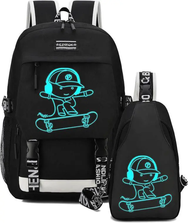 Main image of School Backpack for Boys, Water Resistant Kids Bookbag for Middle School Bags, Travel Laptop Backpack with USB Charging Port for Men Lightweight College Bookbag, Black