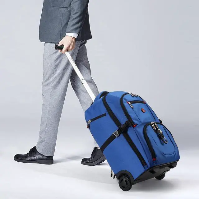 Alt view image 6 of 6 - star cloud 21x14x9 Rolling Backpack with Wheels - Water-Resistant, 17.3" Laptop Compartment, Ideal Carry-On for Overnight Travel, College, Work - Wheeled Business Backpack for Adults (Blue)