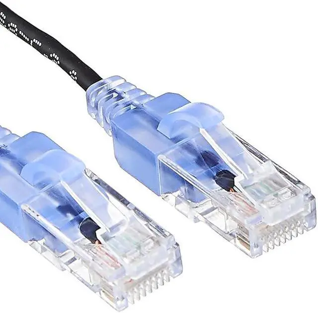 Alt view image 3 of 5 - Monoprice SlimRun Cat6A Ethernet Patch Cable - Snagless RJ45 UTP Pure Bare Copper Wire 10G 30AWG 20ft Black 5-Pack