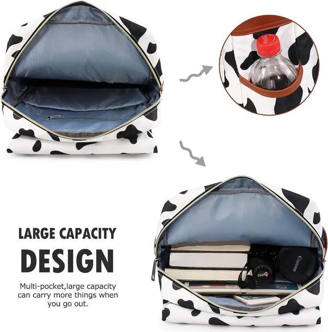 Alt view image 3 of 6 - Cow Slim Backpack Gift for Girls School Bag College Daypack Travel Rucksack