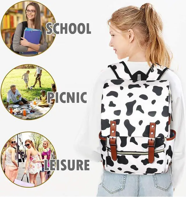 Alt view image 6 of 6 - Cow Slim Backpack Gift for Girls School Bag College Daypack Travel Rucksack