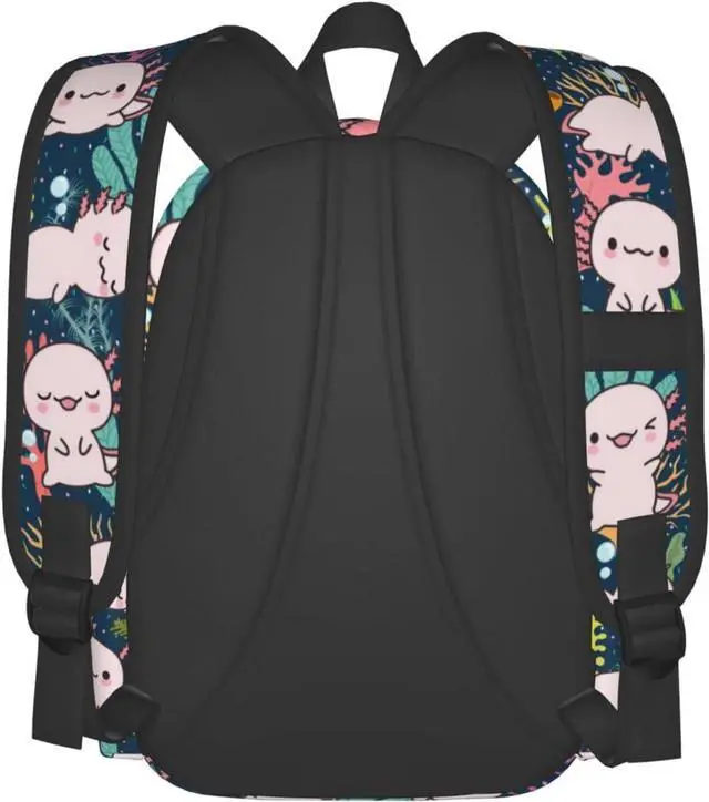 Alt view image 3 of 6 - MISOLAXI Axolotl Backpack Casual Daypacks, College Bag Laptop Backpacks, Backpacks for Boys Girls Children and Adult, with Adjustable Padded Straps