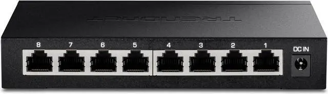 Main image of TRENDnet 8-Port 2.5Gb Multi-Gigabit Unmanaged Gaming Switch, TEG-S380, 8 x 2.5GBASE-T Ports, 25Gbps Switching Capacity, Ethernet Splitter, NDAA & TAA Compliant, Fanless, Lifetime Protection, Black