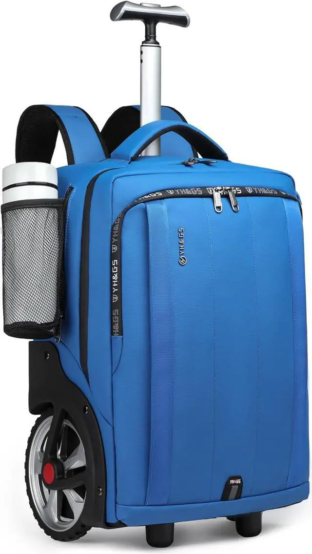 Main image of Rolling Backpack, Travel Backpack with Wheels, Rolling Backpack for Women Men, Carry on Luggage with Rolling Laptop Backpack for Travel Work, Fit 17.3 Inch Notebook Men Women (Blue)