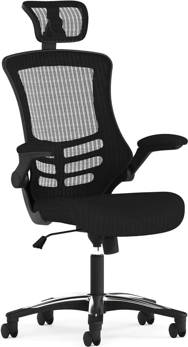 Main image of Flash Furniture Kelista High-Back Swivel Office Chair with Adjustable Lumbar Support and Seat Height, Ergonomic Mesh Desk Chair, Black