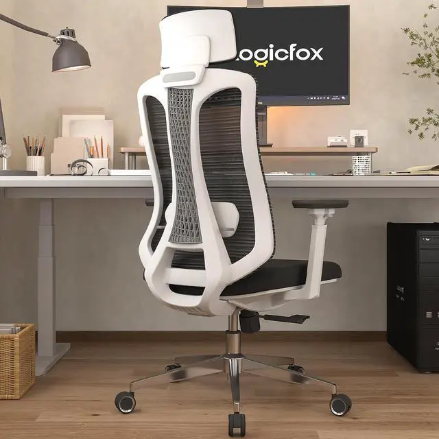 Alt view image 2 of 7 - Logicfox Ergonomic Office Chair for Adults, Upgraded Cushion Mesh Desk Chair