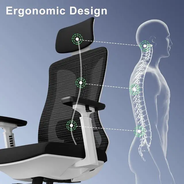 Alt view image 4 of 7 - Logicfox Ergonomic Office Chair for Adults, Upgraded Cushion Mesh Desk Chair