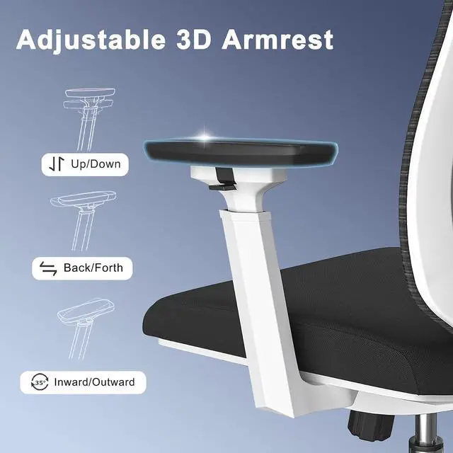 Alt view image 5 of 7 - Logicfox Ergonomic Office Chair for Adults, Upgraded Cushion Mesh Desk Chair