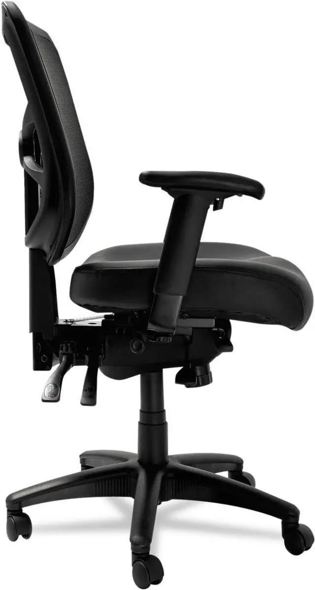 Alt view image 5 of 7 - Alera ALEEL4215 Elusion Series Supports Up to 275 lbs. 17.7 in. to 21.4 in. Seat Height Mesh Mid-Back Multifunction Chair - Black
