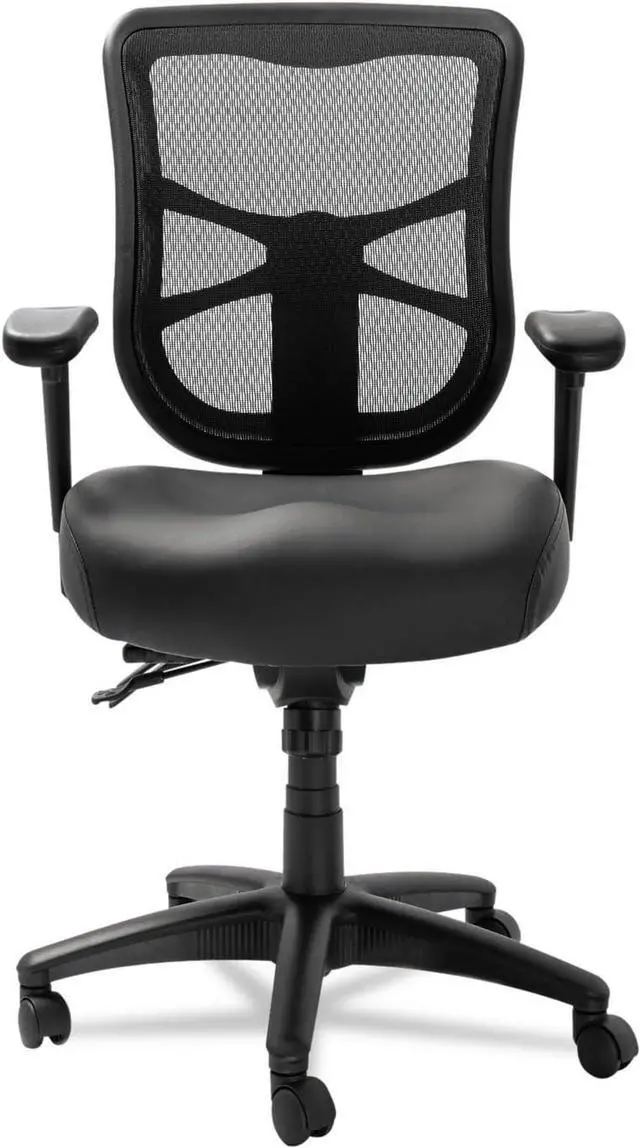 Alt view image 6 of 7 - Alera ALEEL4215 Elusion Series Supports Up to 275 lbs. 17.7 in. to 21.4 in. Seat Height Mesh Mid-Back Multifunction Chair - Black