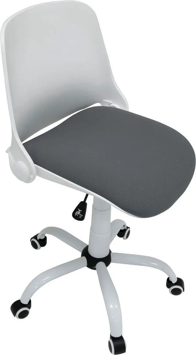 Alt view image 5 of 7 - Studio Designs Contoured Folding Swivel Task Chair Ergonomic Desk Chair with Adjustable Height, Folding Back for Compact Storage, Padded Seat White