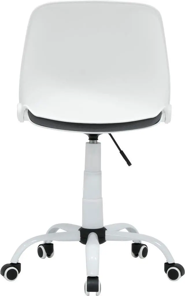 Alt view image 6 of 7 - Studio Designs Contoured Folding Swivel Task Chair Ergonomic Desk Chair with Adjustable Height, Folding Back for Compact Storage, Padded Seat White