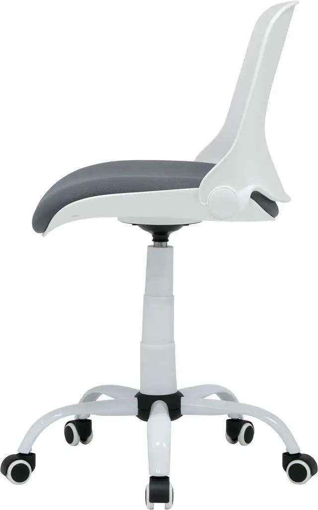 Alt view image 7 of 7 - Studio Designs Contoured Folding Swivel Task Chair Ergonomic Desk Chair with Adjustable Height, Folding Back for Compact Storage, Padded Seat White