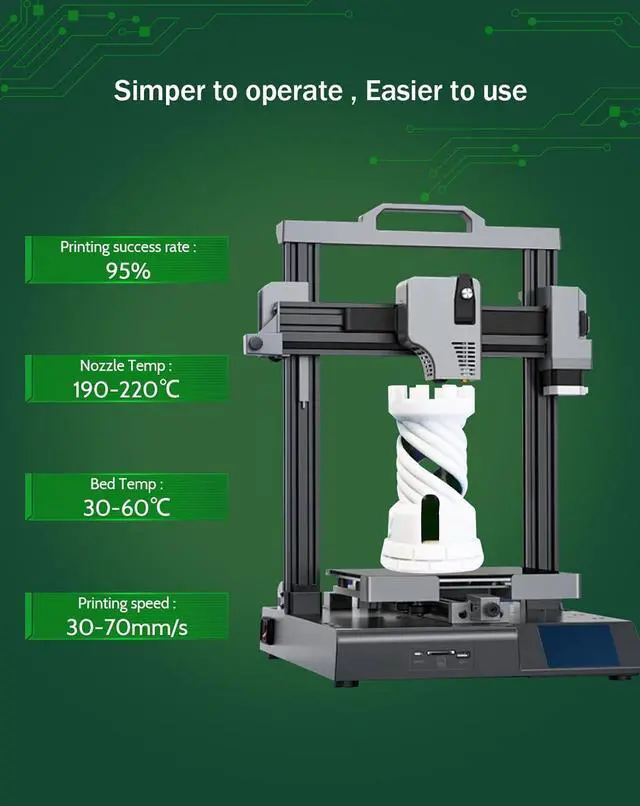 Alt view image 4 of 6 - DURAMIC 3D PLA Glow Green in The Dark Filament 1.75mm 1Kg, 3D Printing Luminous Filament 1.75mm Dimensional Accuracy +/- 0.02 mm, Fit Most FDM 3D Printers
