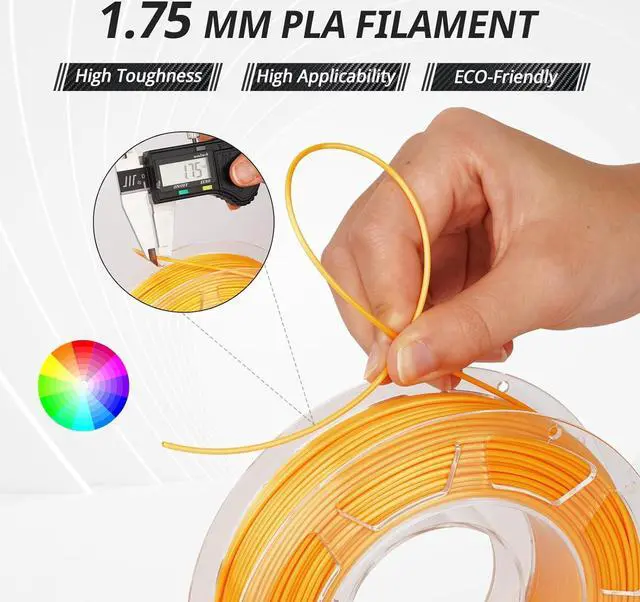 Alt view image 3 of 7 - AMOLEN PLA 3D Printer Filament PLA Filament 1.75mm Silk Filament Bundle,Gold, Silver,Bronze, Red Copper,3D Printing Filament Bundle, 200gX 4 Spools