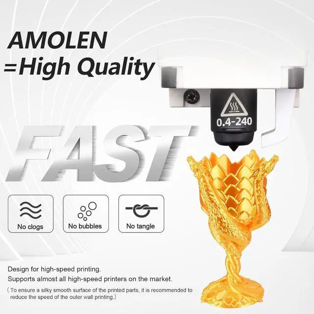 Alt view image 4 of 7 - AMOLEN PLA 3D Printer Filament PLA Filament 1.75mm Silk Filament Bundle,Gold, Silver,Bronze, Red Copper,3D Printing Filament Bundle, 200gX 4 Spools