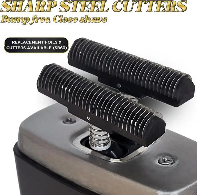 Alt view image 4 of 7 - Supreme Trimmer Crunch Electric Razor for Men | 150 Minute Runtime, Waterproof Wet/Dry Men's Electric Corded/Cordless Double Foil Shaver for Stubble | STF602