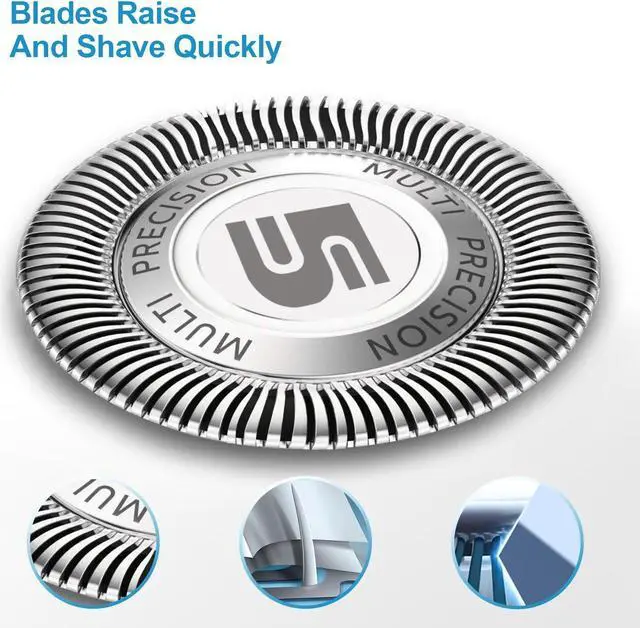 Alt view image 4 of 7 - SH50 Replacement Heads forSeries 5000 Electric Shaver, Replacement Blades Head Fit for Series 5000 (S5xxx), AquaTouch (S5xxx), PowerTouch (PT8xx, PT7xx) 9-pc Pack
