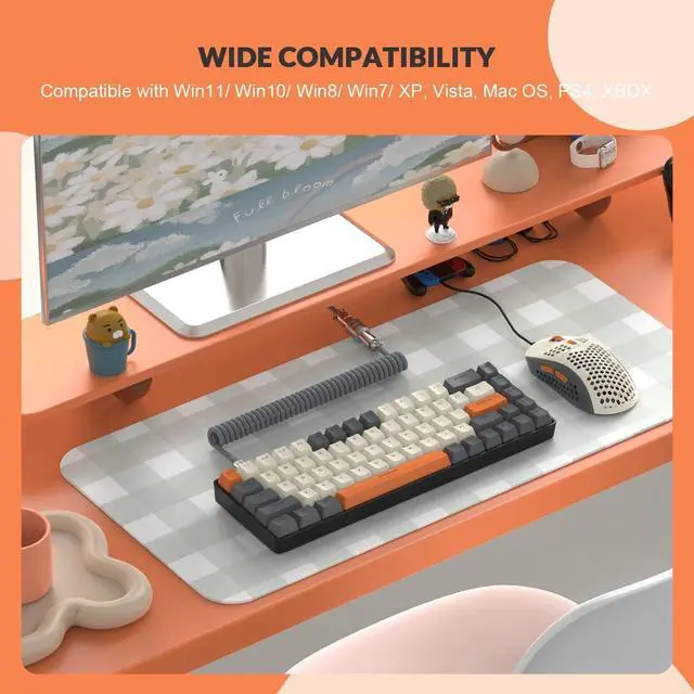 Alt view image 5 of 7 - RK-T8PR0 Wired 65% Mechanical Gaming Keyboard and Mouse Combo with RGB Backlit Anti-ghosting TKL Mini 68 Key Coiled C to A Cable Tactile Blue Switch for PS4 PS5 Xbox PC Mac Gamer(Dark Gray)