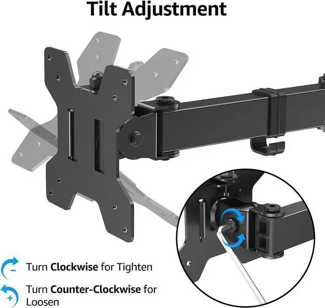 Alt view image 7 of 7 - MOUNTUP Dual Monitor Stand - Freestanding & Height Adjustable Monitor Desk Mount, Steady VESA Mount Computer Monitor Stand for 2 Screens up to 27 inches, MU1002