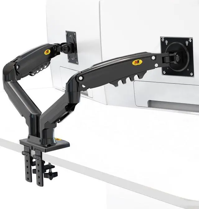 Alt view image 6 of 6 - NB North Bayou Dual Monitor Desk Mount Stand Full Motion Swivel Computer Monitor Arm for Two Screens 17-27 Inch with 4.4~19.8lbs Load Capacity for Each Display F160