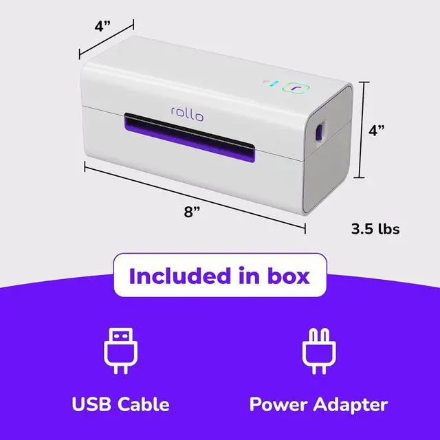 Alt view image 7 of 7 - Rollo Wireless Label Printer - Wi-Fi Thermal Printer for Shipping Packages - AirPrint from iPhone, iPad, Mac - 4x6, Supports Windows, Chromebook, Android, Linux