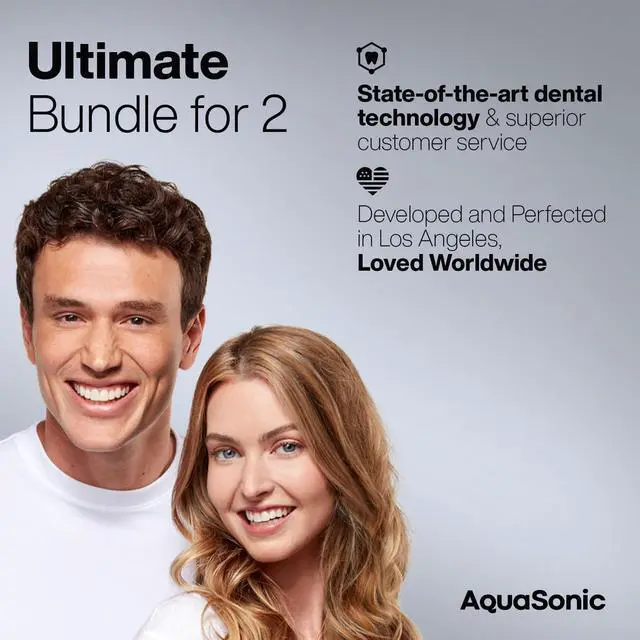 Alt view image 6 of 6 - Aquasonic Duo - Dual Handle Ultra Whitening 40,000 VPM Wireless Charging Electric ToothBrushes - 3 Modes with Smart Timers - 10 Dupont Brush Heads & 2 Travel Cases Included
