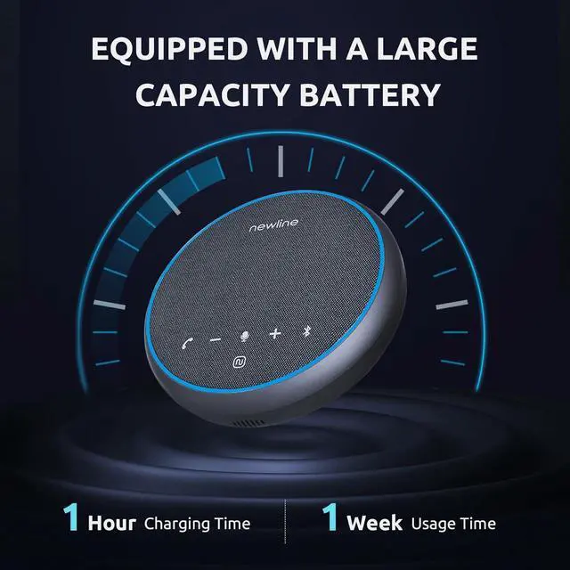 Alt view image 5 of 7 - Conference Speaker and Microphone, Bluetooth Speakerphone, Noise Reduction, 360°Voice Pickup 43H Standby time, USB C Bluetooth Microphone Compatible with Zoom, Teams, Skype, Home Office