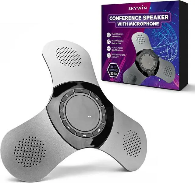 Main image of Skywin Bluetooth Conference Speaker with Microphone, Portable Wireless Speaker for Office Desk, Computer, and Laptop, Bluetooth Microphone for Conference Room, Home Office, and PC, Smart Speakerphone