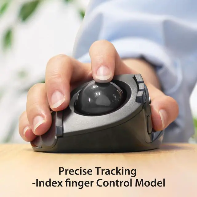 Alt view image 4 of 7 - ELECOM DEFT Trackball Mouse, 2.4GHz Wireless, Finger Control, 8-Button Function with Smooth Tracking, Ergonomic Design, Optical Gaming Sensor, Windows11, macOS (M-DT2DRBK)