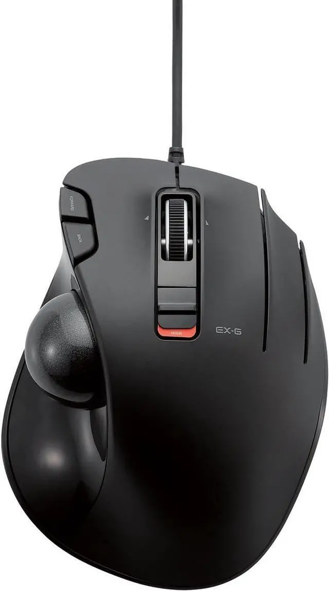 Main image of ELECOM EX-G Wired Trackball Mouse, Ergonomic, Thumb Control, Smooth Tracking Roller Ball, 6 Programmable Buttons, Tilt Scroll Computer Mice for PC Mac