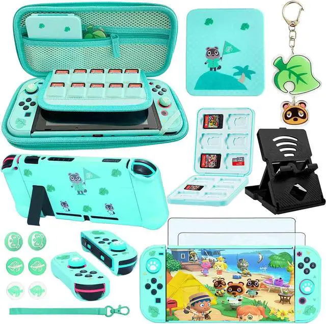 Main image of Accessories Bundle for Nintendo Switch Animal Pack Crossing - YOOWA Accessory kit NS Animal Set Crossing with Carrying Case Protective Cover Screen Protector Game Card Holder Play Stand Thumb Grips