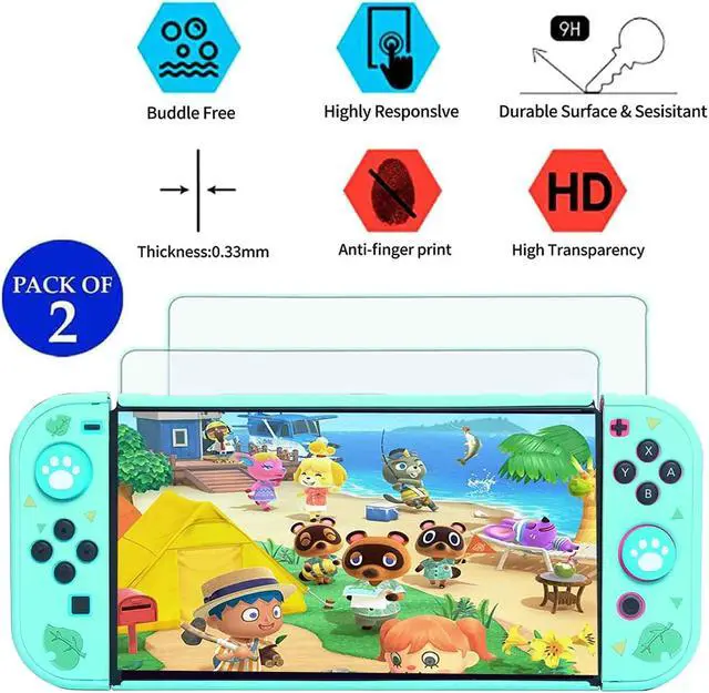 Alt view image 4 of 7 - Accessories Bundle for Nintendo Switch Animal Pack Crossing - YOOWA Accessory kit NS Animal Set Crossing with Carrying Case Protective Cover Screen Protector Game Card Holder Play Stand Thumb Grips