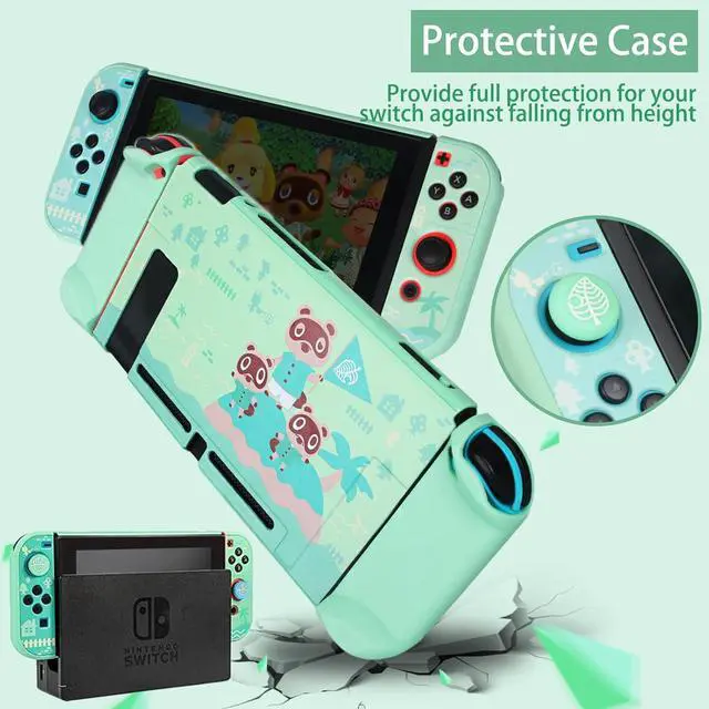 Alt view image 3 of 7 - TIKOdirect Carrying Case for Switch, Cute Portable Travel Bag Accessories with Protective Cover, Screen Protectors, Stand, Game Card Holder and Thumb Grip caps[Keychain Gift], Animal Crossing