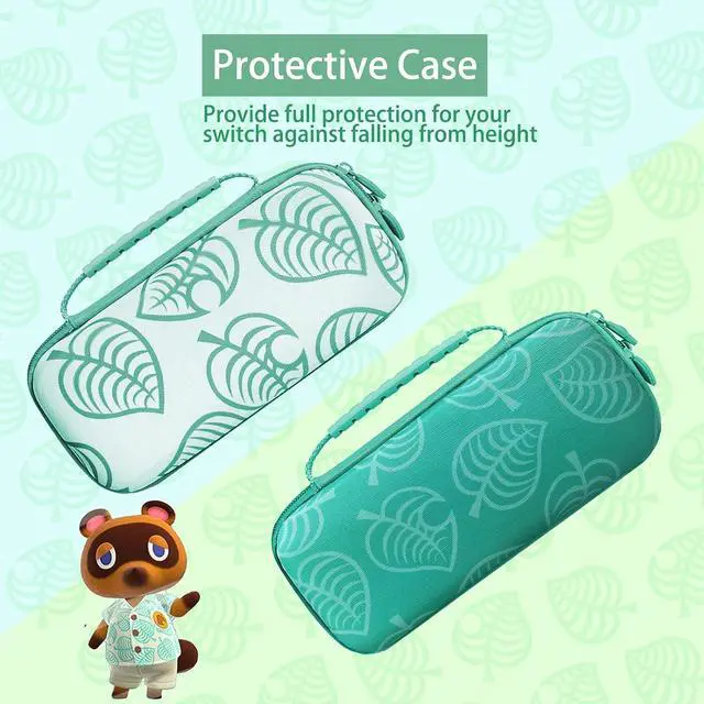 Alt view image 7 of 7 - TIKOdirect Carrying Case for Switch, Cute Portable Travel Bag Accessories with Protective Cover, Screen Protectors, Stand, Game Card Holder and Thumb Grip caps[Keychain Gift], Animal Crossing