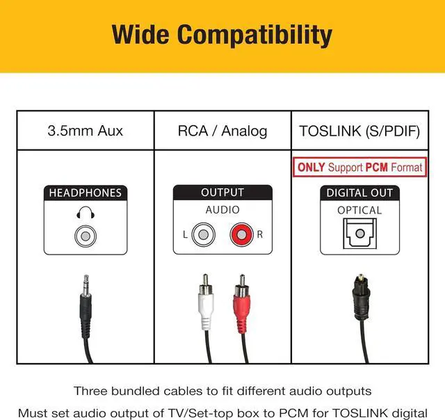 Alt view image 5 of 7 - HomeSpot Wireless Over-Ear Headphones Transmitter Set for TV Movie Bluetooth 5.3 aptX LL No Delay 50 Hours Immersive Sound Enhanced Volume and Clarity (Digital Optical TOSLINK RCA AUX)