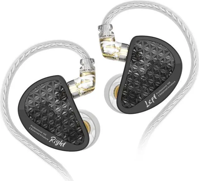 Main image of KZ AS16 Pro Wired Earbuds, 16BA Balanced Armature Drivers Earphones HiFi Bass in Ear Monitor Earphones with Detachable 0.75mm 2 pin Cable (Black, Without Mic)