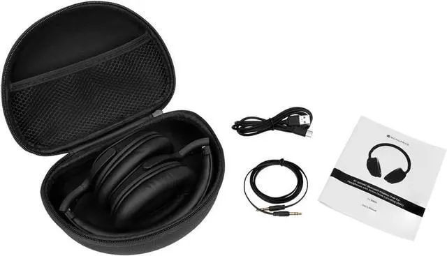Alt view image 5 of 6 - Monoprice Wireless Over Ear Headphones - Active Noise Cancelling (ANC) Bluetooth 5.0, Extended Playtime, Qualcomm aptX Audio, 40mm Drivers, Black