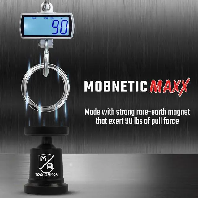 Alt view image 4 of 6 - Mob Armor MobNetic Maxx - USA Assembled Magnetic Phone Holder for Car, Magnetic Car Phone Mount, 90-Degree Tilt, 360-Degree Rotation, Aluminum Metal, Compatible with iPhone & Android - Black
