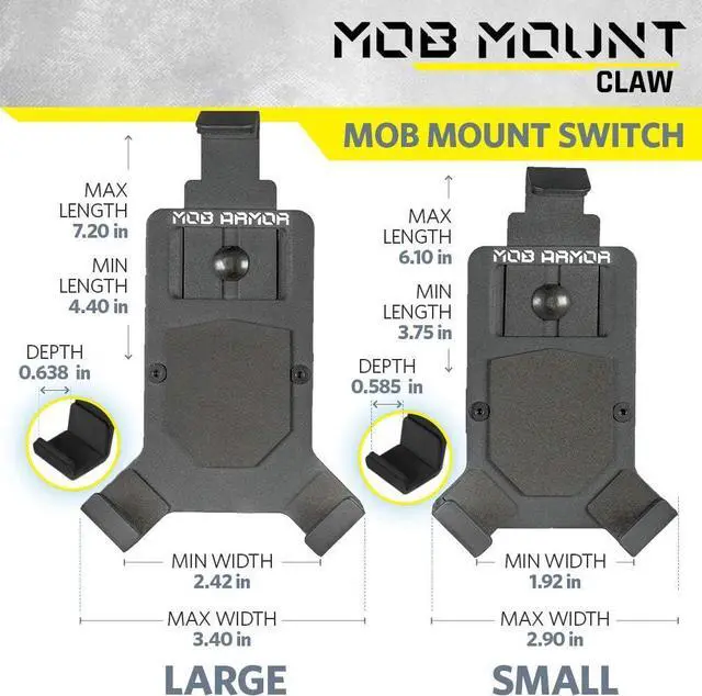 Alt view image 4 of 6 - Mob Mount Claw with 360° Rotation - Universal Phone Mounting Clamp for Motorcycle, Jeep, Dirt Bike, Car, ATV, Boat, Truck, Emergency Vehicle - Large, Black