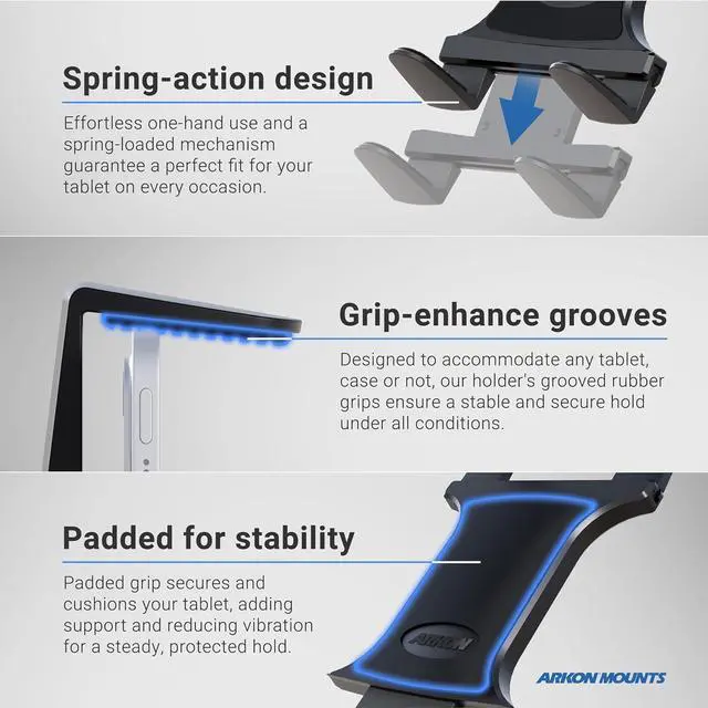 Alt view image 2 of 7 - ARKON Heavy Duty Table Desk Tablet Mount with 4 inch Arm and C Clamp Base for