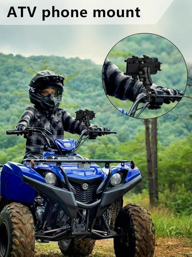 Alt view image 7 of 7 - ATV Phone Holder, Quad Phone Mount, 8 Clamps Holds 4.7-7.1" Phones, One Hand Operation Motorcycle Phone Clip for 7/8-9/8" Handlebar,Compatible with Yamaha Polaris Honda Can Am