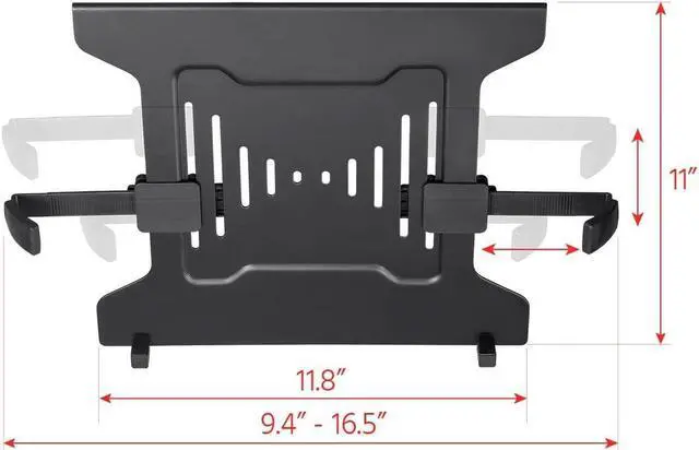 Alt view image 4 of 6 - Monoprice Laptop Holder Attachment for Desk Mounts - Ideal for Work, Home, Office Laptops, Black - Workstream Collection