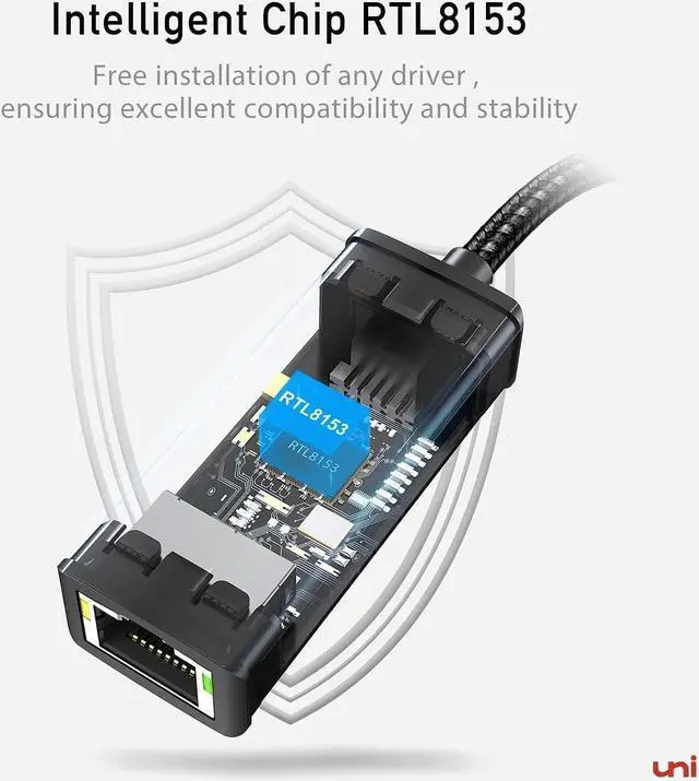 Alt view image 4 of 7 - uni USB to Ethernet Adapter, Driver Free USB 3.0 to Gigabit Ethernet LAN Network Adapter, 100/1000 Mbps RJ45 Internet Adapter Compatible with Laptop, MacBook, Surface, PC with Windows, XP, Mac/Linux