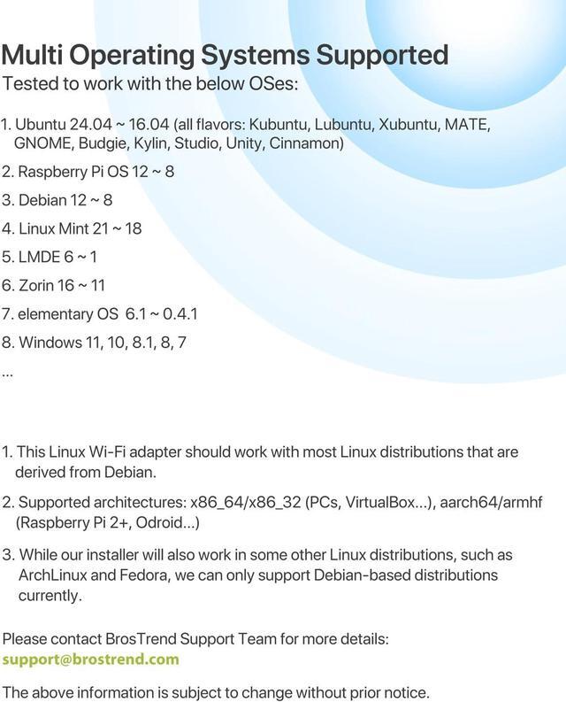 Alt view image 3 of 7 - BrosTrend Linux USB WiFi Adapter 1200Mbps for Ubuntu Mint Debian Kubuntu Mate Zorin PureOS Raspberry Pi 2+ Windows etc. Linux Compatible Wi-Fi Adapter Wireless Dual Band 5GHz 867Mbps + 2.4GHz 300Mbps