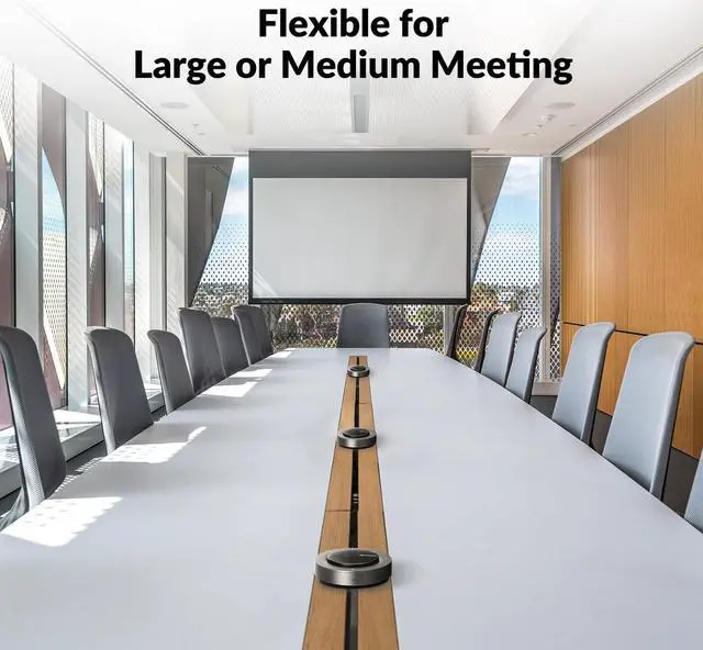 Alt view image 2 of 7 - Conference Speakerphone,Daisy Chain up to 9 Speakerphones for 50 People, USB & Bluetooth Speaker with 4 Mics AI Noise Cancellation 360° Voice Pickup Zoom,Teams,Conference Call Large Meeting Room by DT