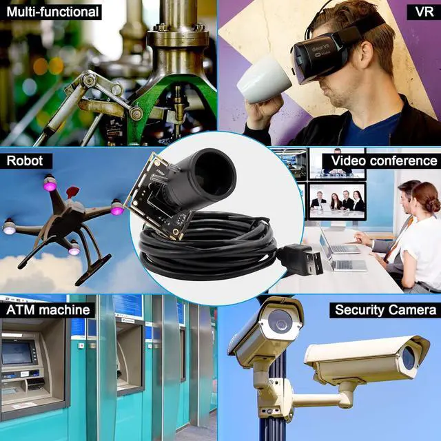 Alt view image 6 of 7 - 2.8-12mm Varifocal Lens 2MP Webcam 1080P USB Camera Modul HD Webcamera 0.01Lux Low Illumination Mini Camera with H.264 Format OTG Camera