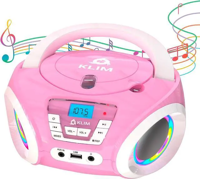 Main image of Candy Kids Portable CD Player for Kids - New Version 2024 - FM Radio - Batteries Included - CD Boombox for Kids - Cute Pink Radio cd Player with Speakers for Kids and Toddlers - Pink