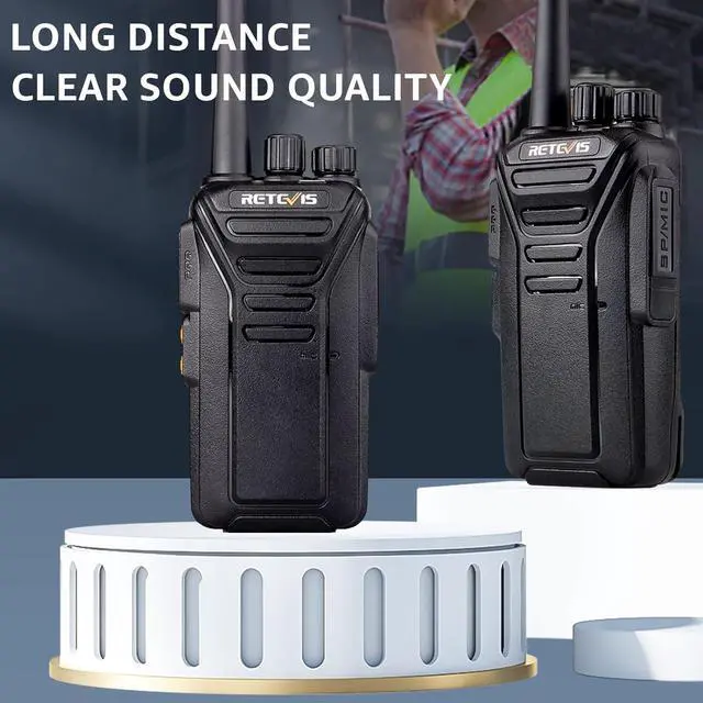 Alt view image 2 of 7 - Retevis RT27 Walkie Talkies,Two Way Radio with Shoulder Speaker Mic,2 Way Radios Long Range,USB Charging Base,Local Alarm,Walkie Talkie for Adults Construction Site School Security(5 Pack)